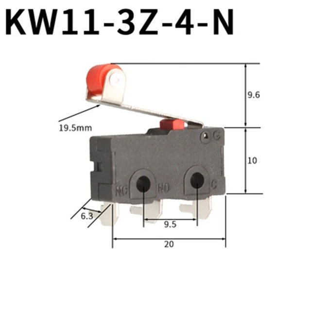 10 PCS Micro Switch 2/3Pin NO/NC Mini Limit Switch 5A 250VAC KW11-3Z Roller Arc lever Snap Action Push Micro switches - JIVTO