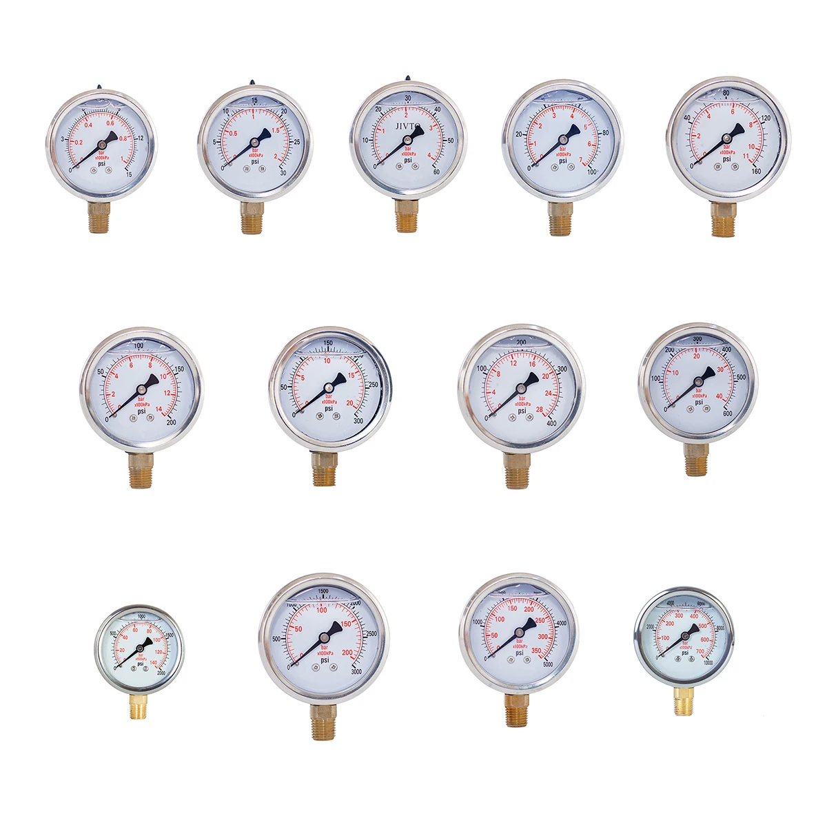 2.5” Pressure Gauge - 1/4 NPT Lower Mount | JIVTO®