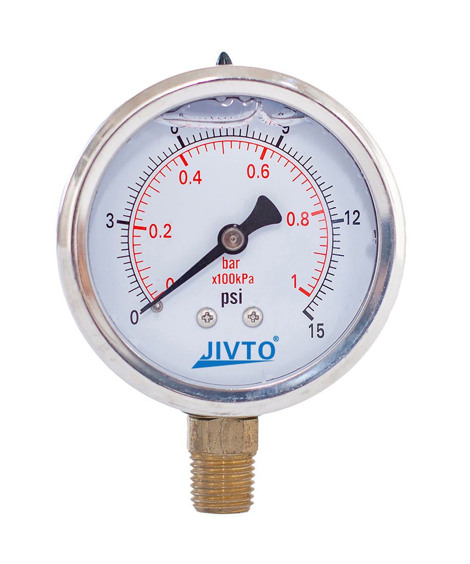 2.5” Pressure Gauge - 1/4 NPT Lower Mount | JIVTO®