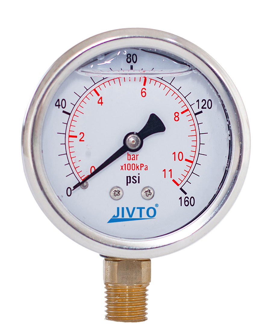 2.5” Pressure Gauge - 1/4 NPT Lower Mount | JIVTO®