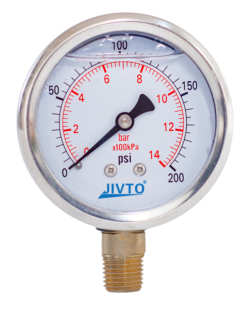 2.5” Pressure Gauge - 1/4 NPT Lower Mount | JIVTO®