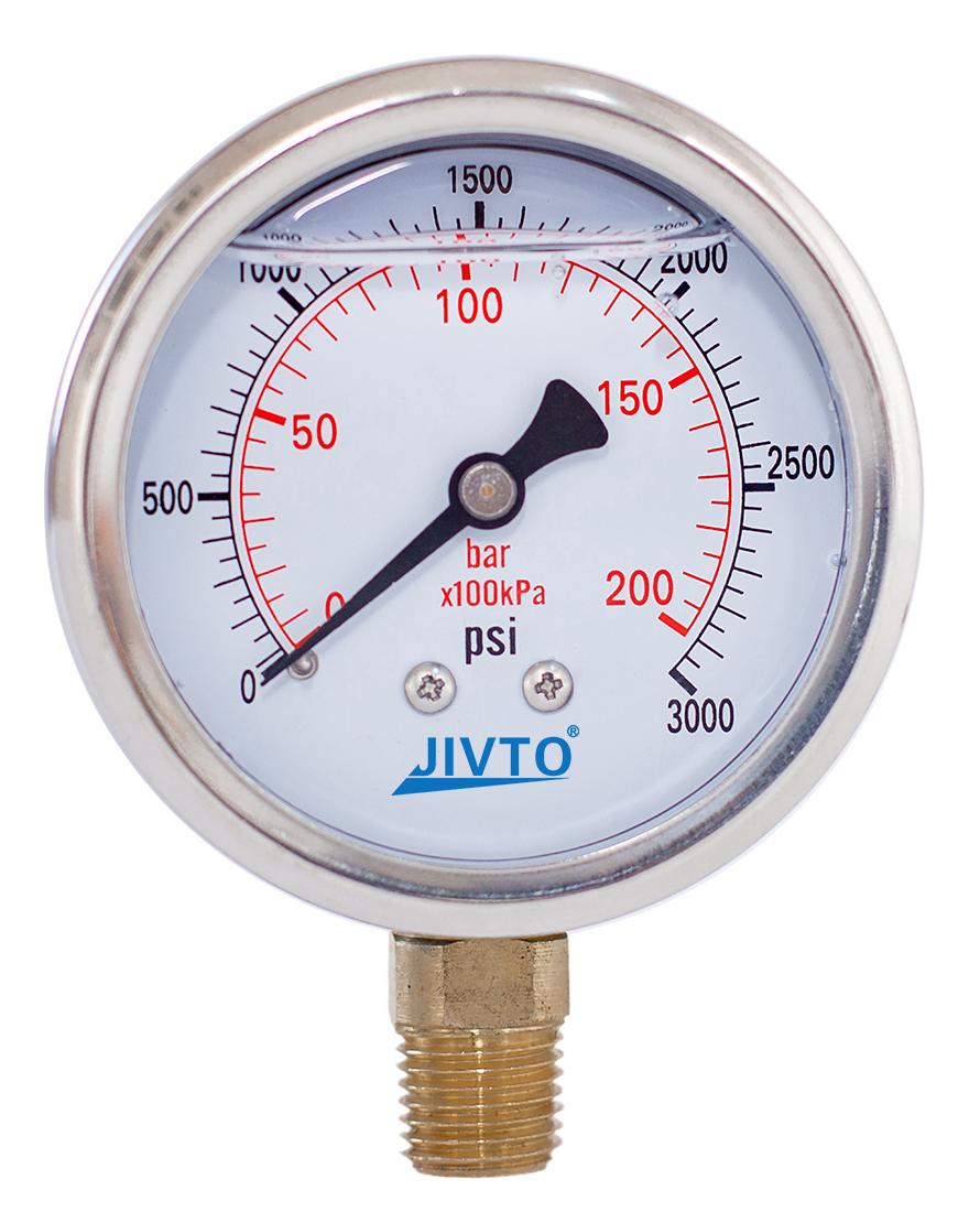 2.5” Pressure Gauge - 1/4 NPT Lower Mount | JIVTO®