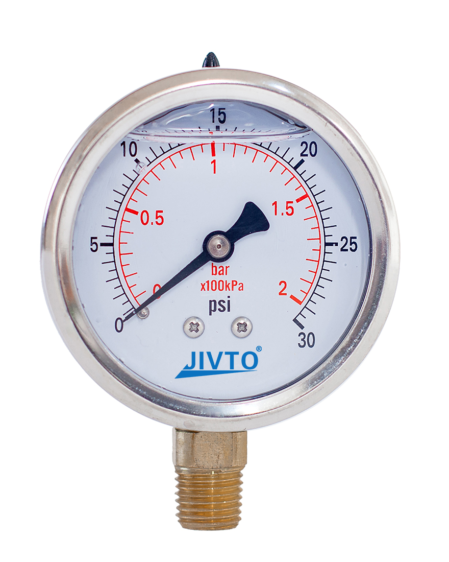 2.5” Pressure Gauge - 1/4 NPT Lower Mount | JIVTO®