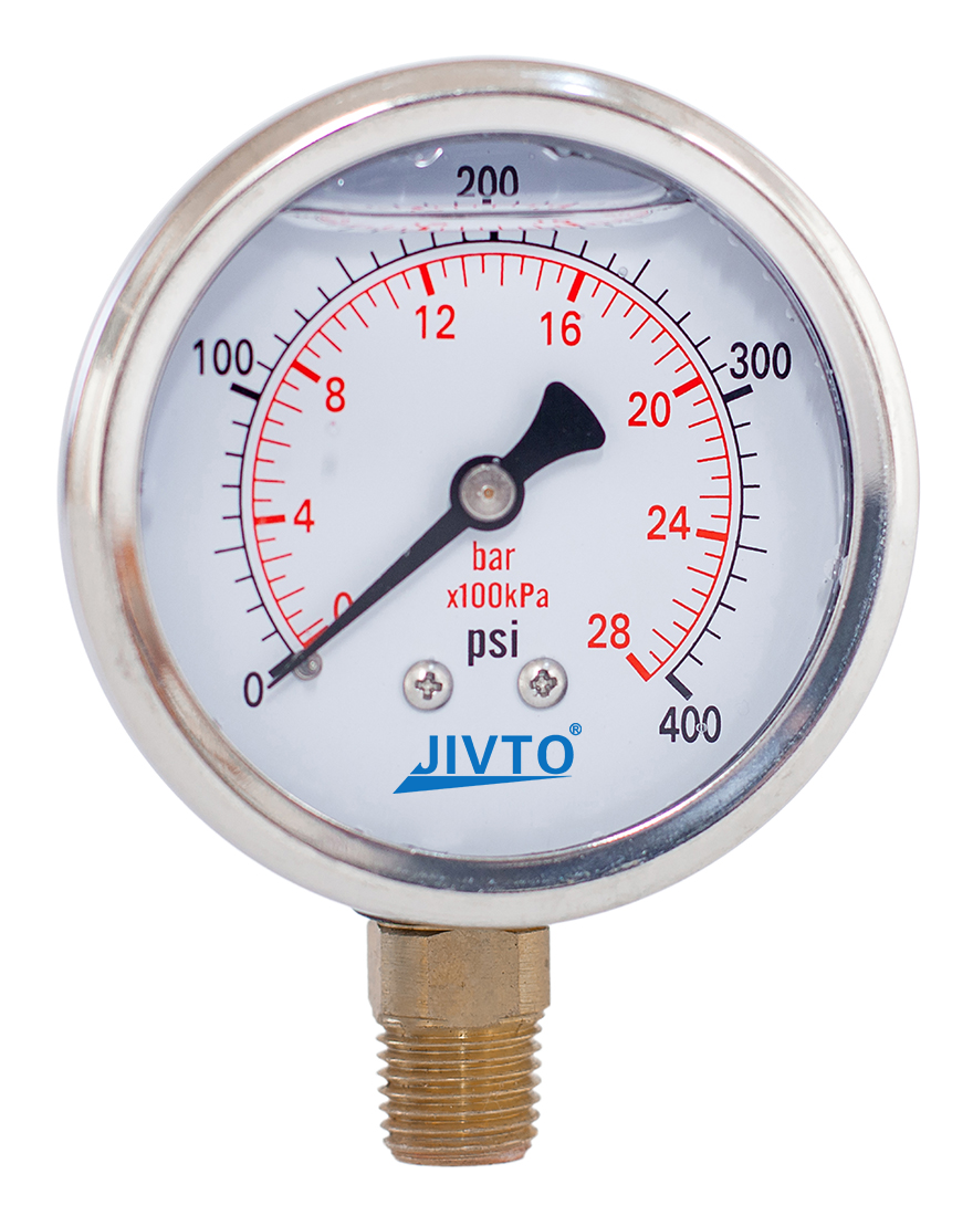 2.5” Pressure Gauge - 1/4 NPT Lower Mount | JIVTO®