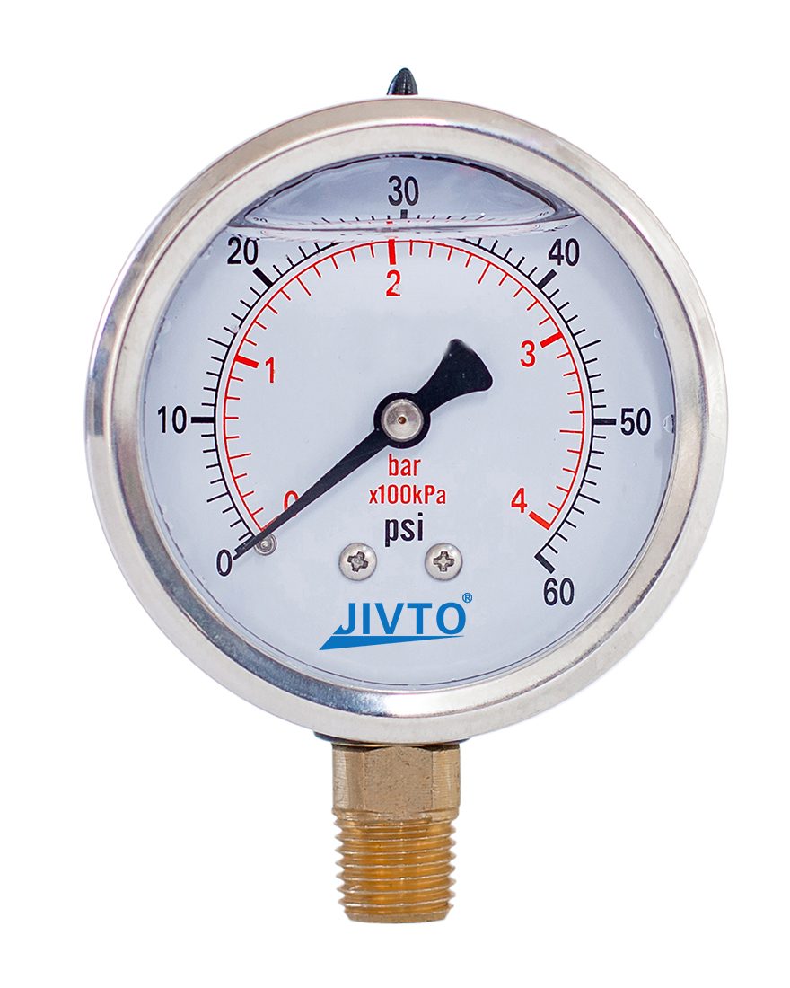 2.5” Pressure Gauge - 1/4 NPT Lower Mount | JIVTO®