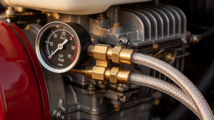 Liquid Filled Fuel Pressure Gauge: How to Test Small Engine and EFI Fuel Systems
