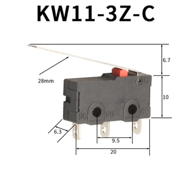 10 PCS Micro Switch 2/3Pin NO/NC Mini Limit Switch 5A 250VAC KW11-3Z Roller Arc lever Snap Action Push Micro switches - JIVTO