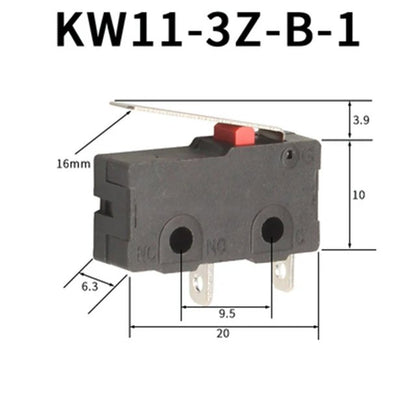 10 PCS Micro Switch 2/3Pin NO/NC Mini Limit Switch 5A 250VAC KW11-3Z Roller Arc lever Snap Action Push Micro switches - JIVTO