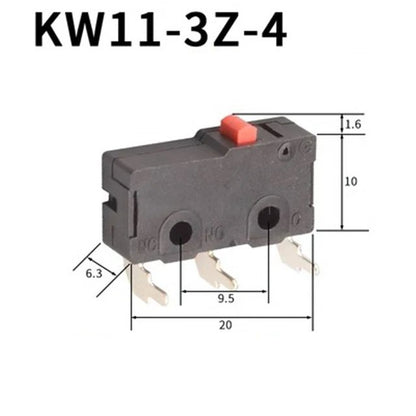 10 PCS Micro Switch 2/3Pin NO/NC Mini Limit Switch 5A 250VAC KW11-3Z Roller Arc lever Snap Action Push Micro switches - JIVTO