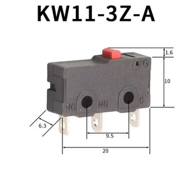 10 PCS Micro Switch 2/3Pin NO/NC Mini Limit Switch 5A 250VAC KW11-3Z Roller Arc lever Snap Action Push Micro switches - JIVTO