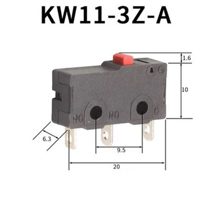 10 PCS Micro Switch 2/3Pin NO/NC Mini Limit Switch 5A 250VAC KW11-3Z Roller Arc lever Snap Action Push Micro switches - JIVTO