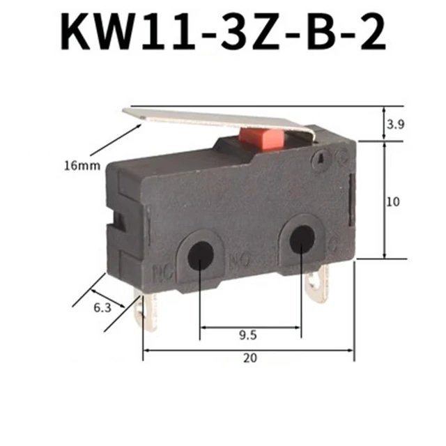 10 PCS Micro Switch 2/3Pin NO/NC Mini Limit Switch 5A 250VAC KW11-3Z Roller Arc lever Snap Action Push Micro switches - JIVTO