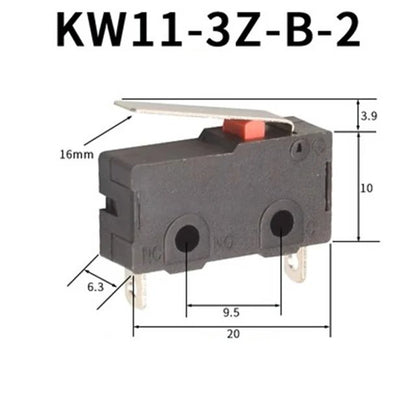 10 PCS Micro Switch 2/3Pin NO/NC Mini Limit Switch 5A 250VAC KW11-3Z Roller Arc lever Snap Action Push Micro switches - JIVTO
