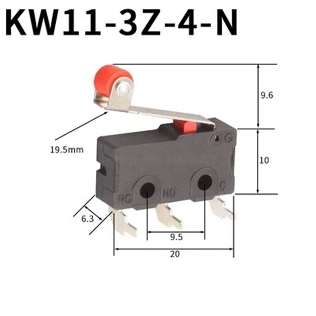 10 PCS Micro Switch 2/3Pin NO/NC Mini Limit Switch 5A 250VAC KW11-3Z Roller Arc lever Snap Action Push Micro switches - JIVTO