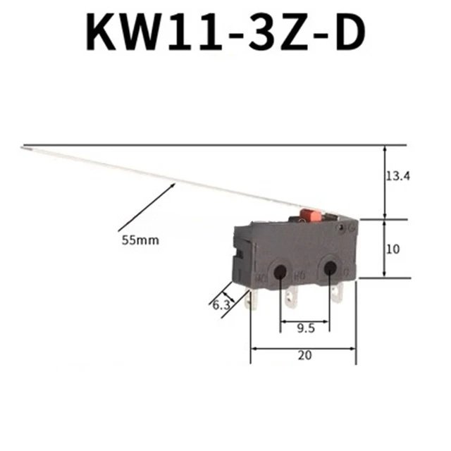10 PCS Micro Switch 2/3Pin NO/NC Mini Limit Switch 5A 250VAC KW11-3Z Roller Arc lever Snap Action Push Micro switches - JIVTO
