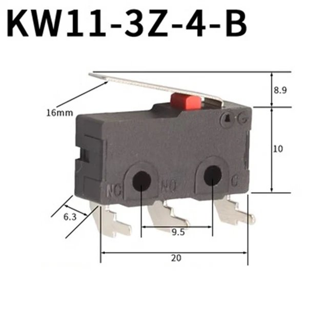 10 PCS Micro Switch 2/3Pin NO/NC Mini Limit Switch 5A 250VAC KW11-3Z Roller Arc lever Snap Action Push Micro switches - JIVTO