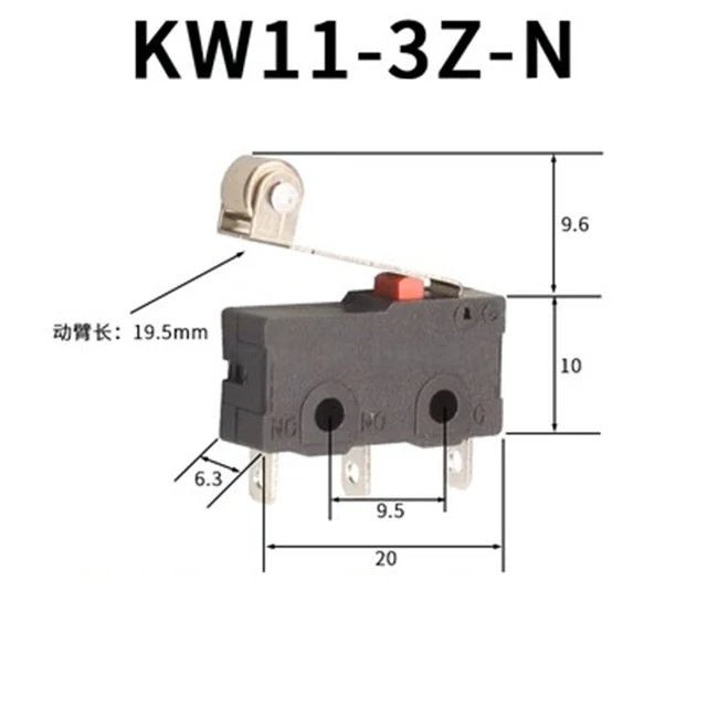 10 PCS Micro Switch 2/3Pin NO/NC Mini Limit Switch 5A 250VAC KW11-3Z Roller Arc lever Snap Action Push Micro switches - JIVTO