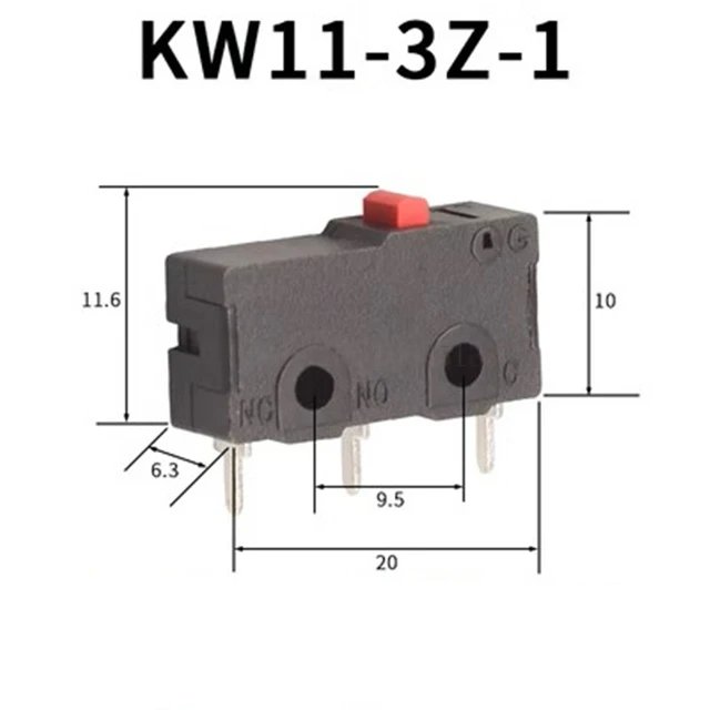 10 PCS Micro Switch 2/3Pin NO/NC Mini Limit Switch 5A 250VAC KW11-3Z Roller Arc lever Snap Action Push Micro switches - JIVTO