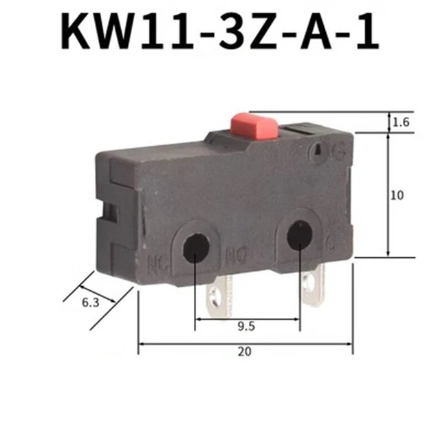 10 PCS Micro Switch 2/3Pin NO/NC Mini Limit Switch 5A 250VAC KW11-3Z Roller Arc lever Snap Action Push Micro switches - JIVTO
