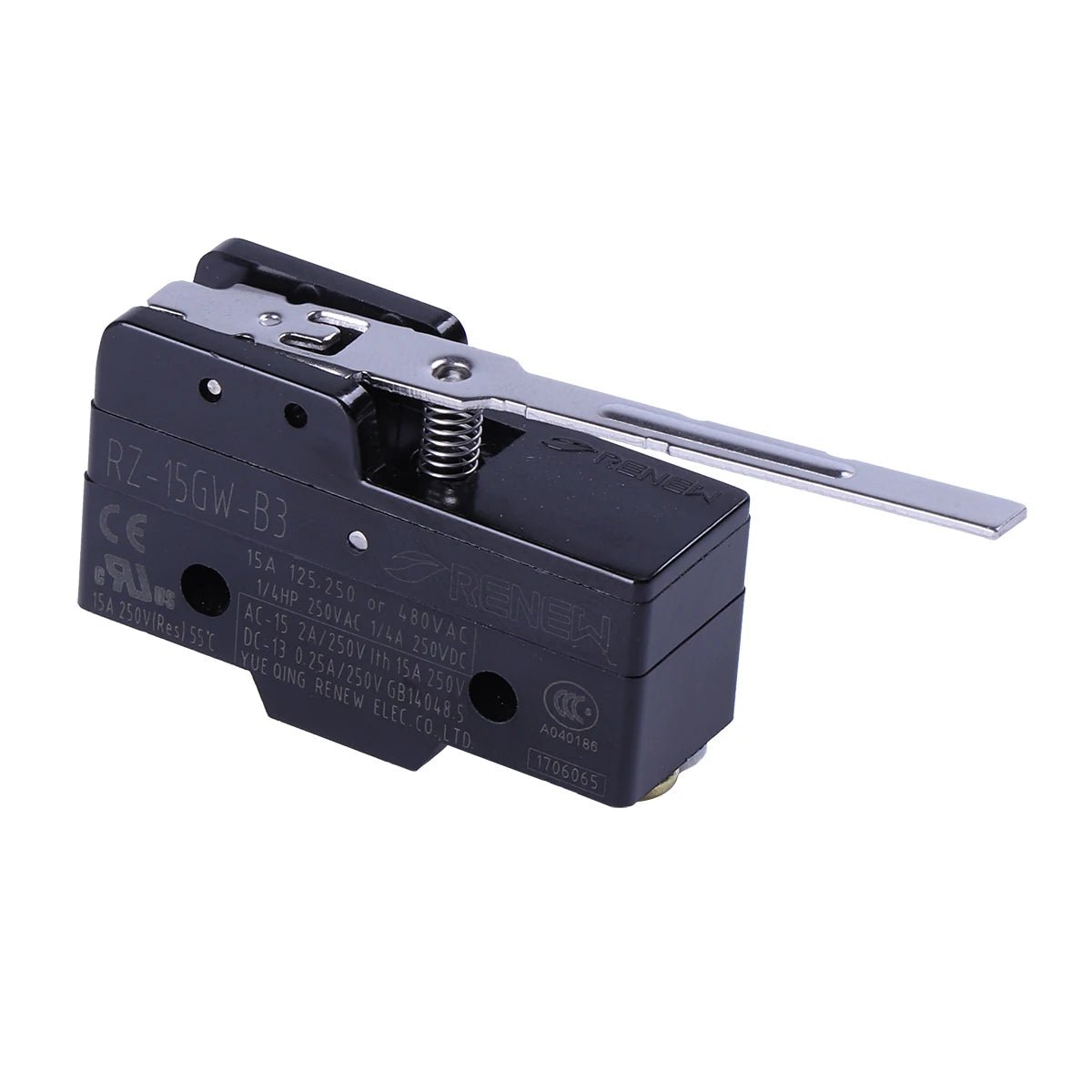 2pc RZ-15GW-B3 Momentary Limit Micro switch, Push Button SPDT Lever Hinge Roller - JIVTO