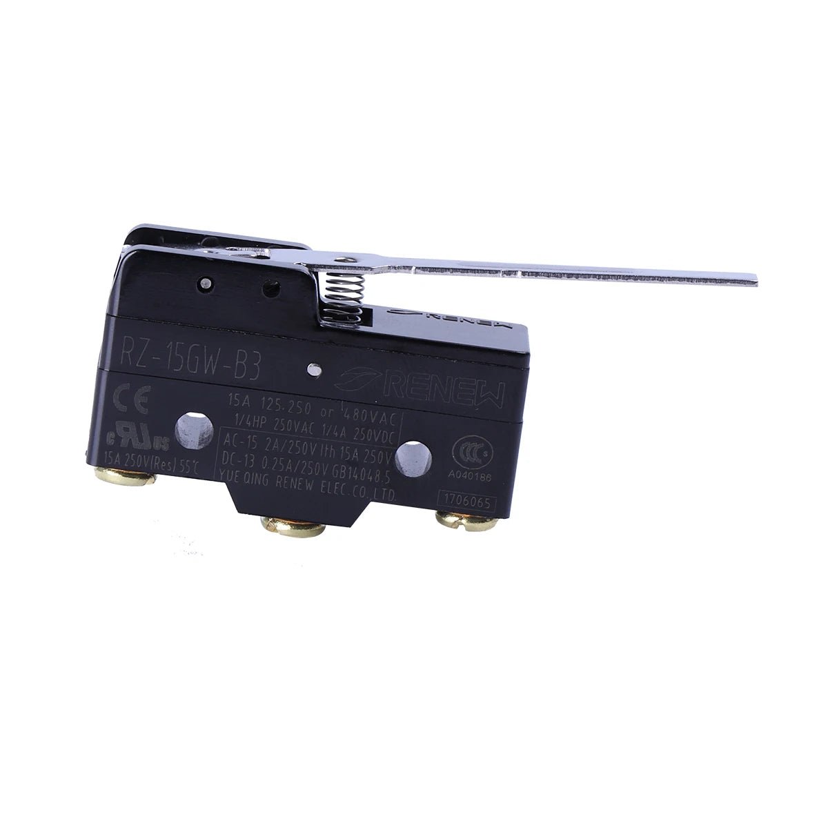 2pc RZ-15GW-B3 Momentary Limit Micro switch, Push Button SPDT Lever Hinge Roller - JIVTO