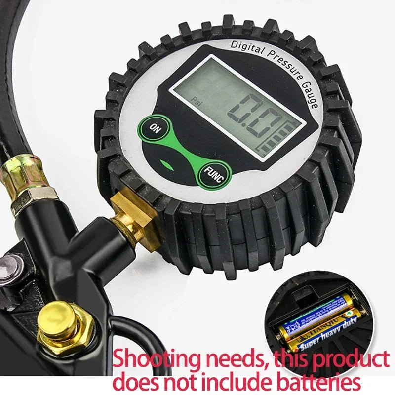 Digital LCD Display Inflation Monitoring Manometer Car EU Tire Air Pressure Inflator Gauge LED Backlight Vehicle - JIVTO