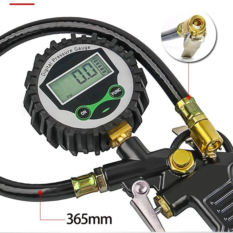 Digital LCD Display Inflation Monitoring Manometer Car EU Tire Air Pressure Inflator Gauge LED Backlight Vehicle - JIVTO