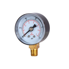 Dry Pressure Gauge, 1-1/2" Dia,100, 160 Psi & Bar, 1/8" BSPT Lower Mount, PC window - JIVTO