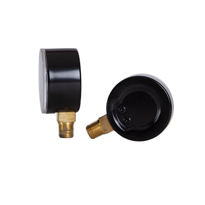 Dry Pressure Gauge, 2" Dia, 60, 100, 160 Psi & Bar, 1/4" BSPT Lower Mount, PC window - JIVTO