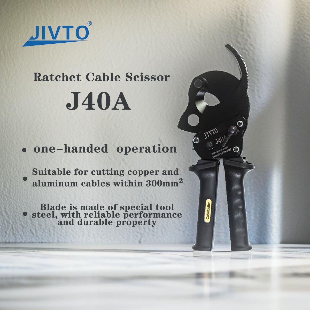 Wire Ractching JIVTO J40A New Steel Ratchet Cable Cutter Hand Wire Ratcheting Cutting