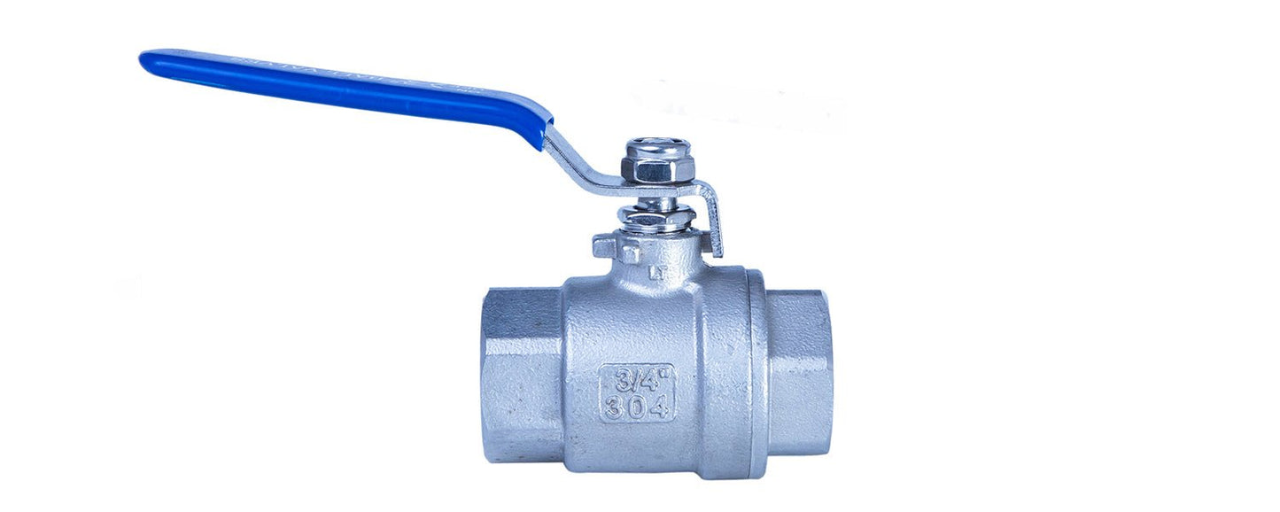 JIVTO 2 PC Stainless steel ball valve, NPT female to female, standard port valve - JIVTO