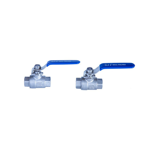 JIVTO 2 PC Stainless steel ball valve, NPT female to female, standard port valve - JIVTO