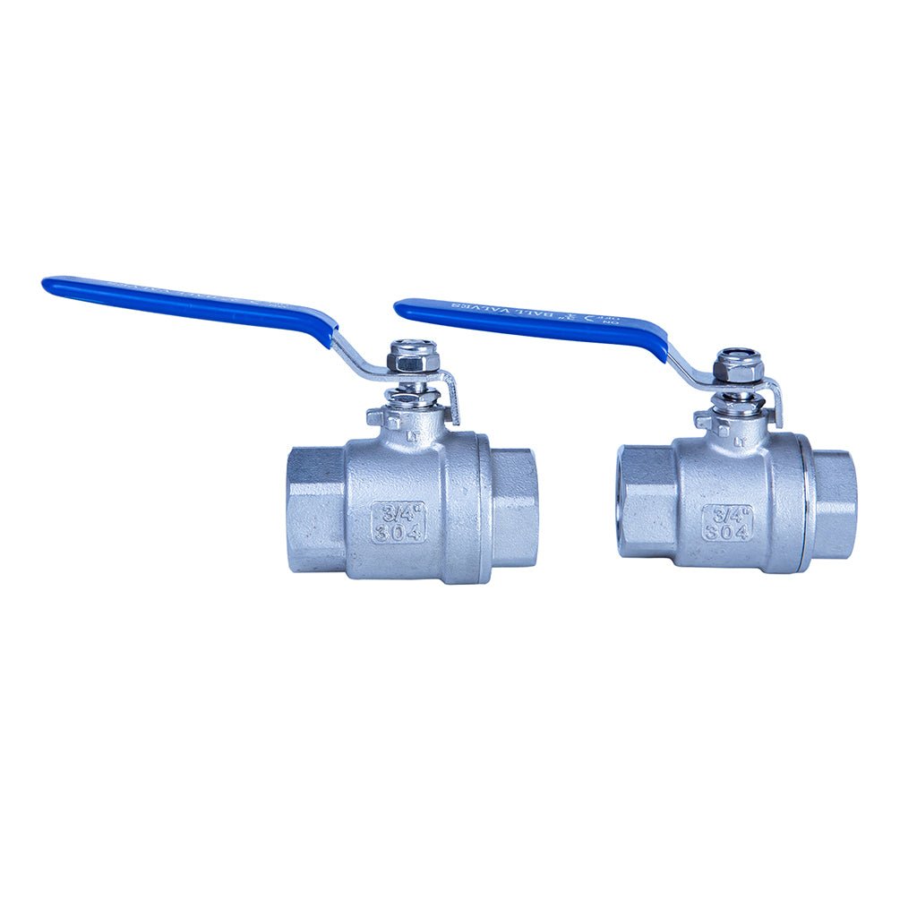JIVTO 2 PC Stainless steel ball valve, NPT female to female, standard port valve - JIVTO