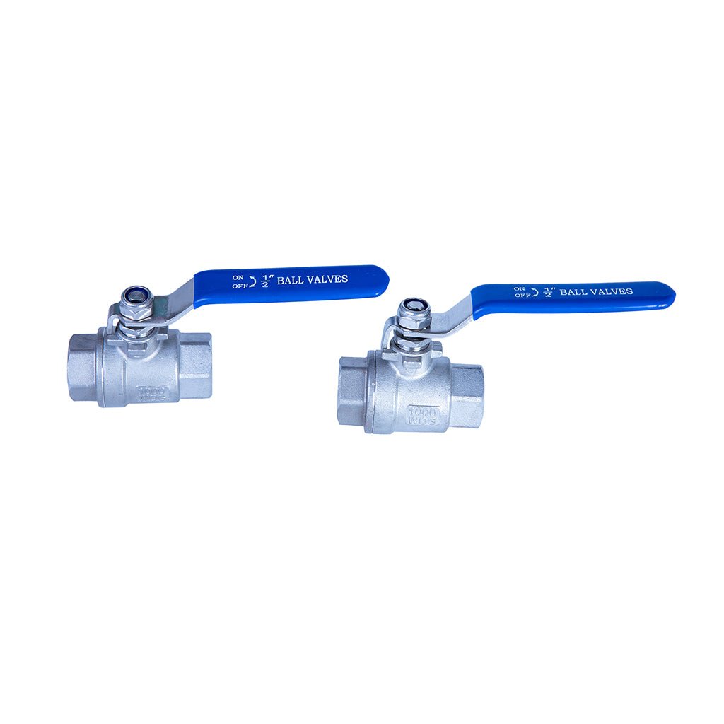 JIVTO 2 PC Stainless steel ball valve, NPT female to female, standard port valve - JIVTO