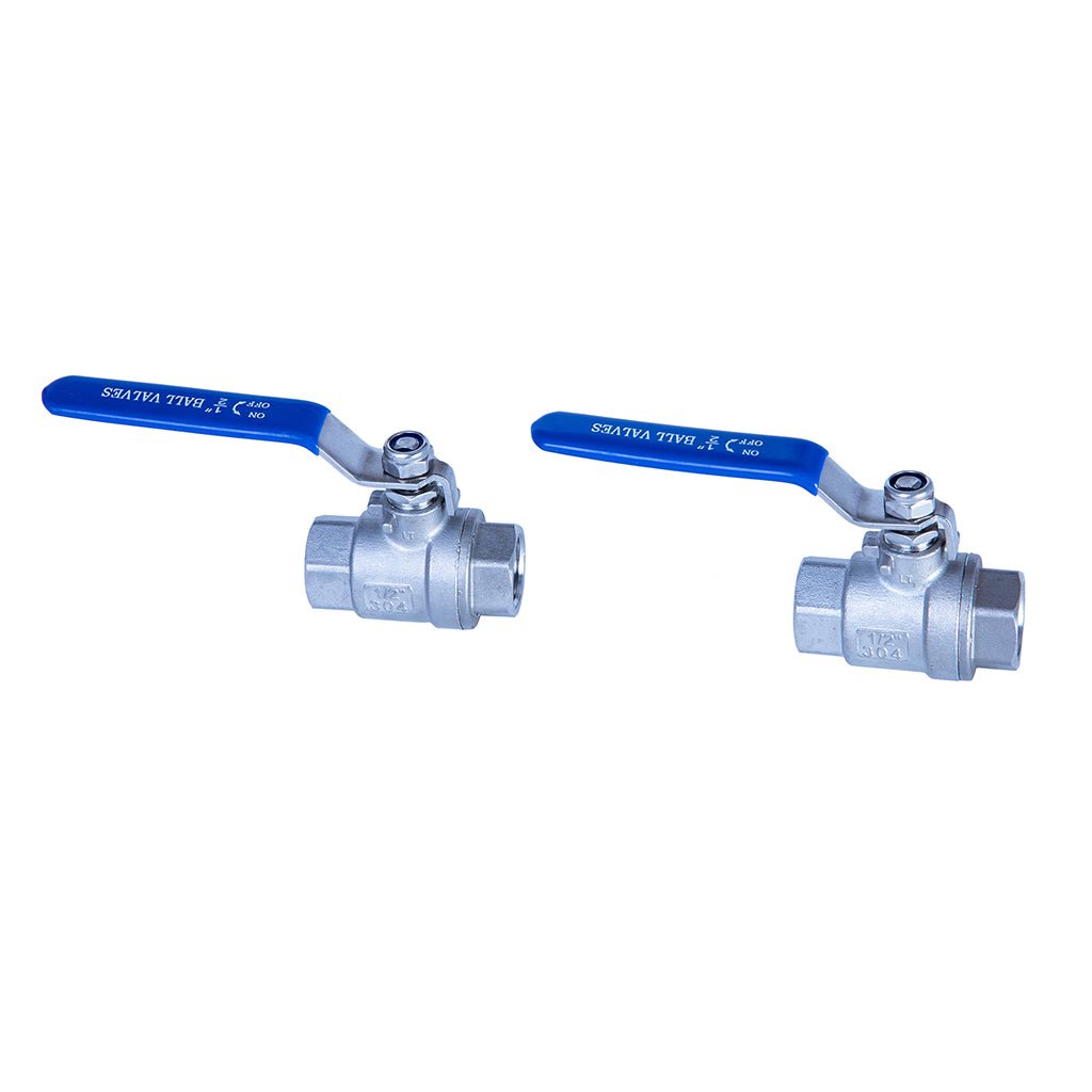 JIVTO 2 PC Stainless steel ball valve, NPT female to female, standard port valve - JIVTO
