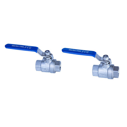 JIVTO 2 PC Stainless steel ball valve, NPT female to female, standard port valve - JIVTO