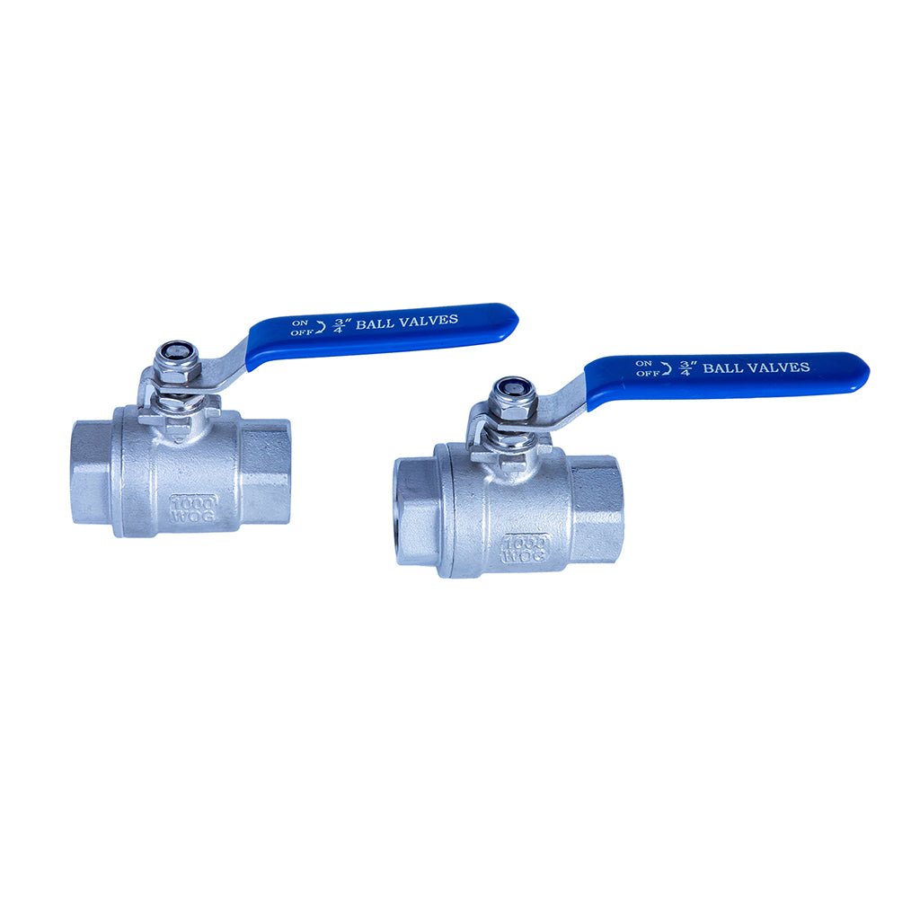 JIVTO 2 PC Stainless steel ball valve, NPT female to female, standard port valve - JIVTO
