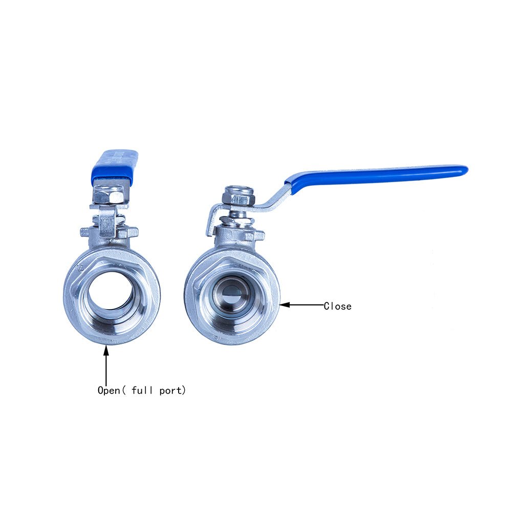 JIVTO 2 PC Stainless steel ball valve, NPT female to female, standard port valve - JIVTO