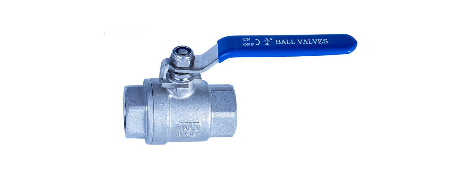 JIVTO 2 PC Stainless steel ball valve, NPT female to female, standard port valve - JIVTO