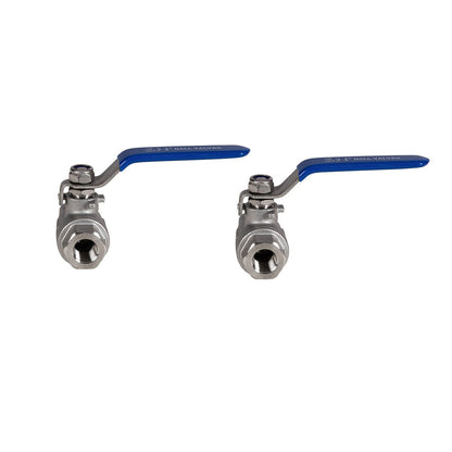 JIVTO 2 PC Stainless steel ball valve, NPT female to female, standard port valve - JIVTO