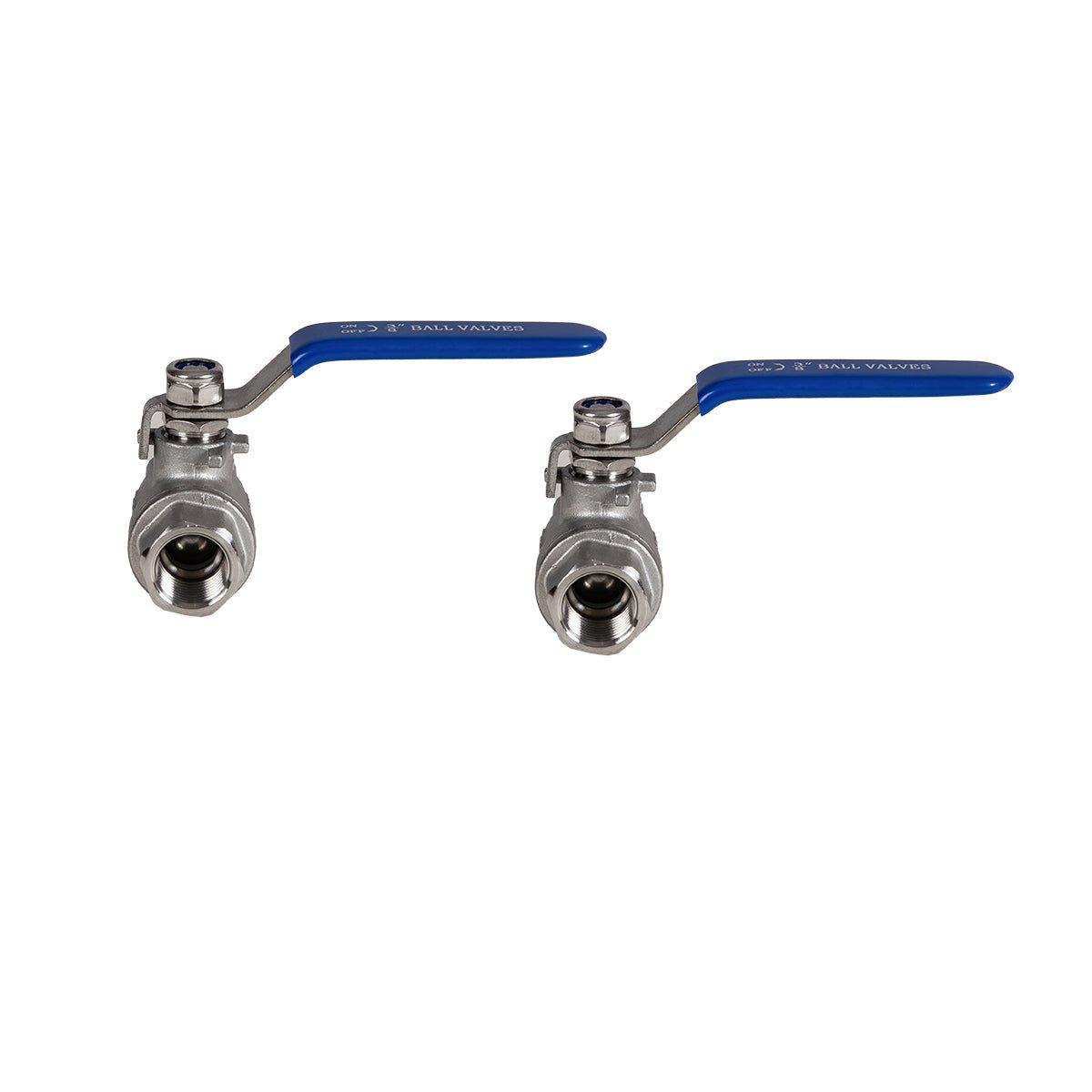 JIVTO 2 PC Stainless steel ball valve, NPT female to female, standard port valve - JIVTO