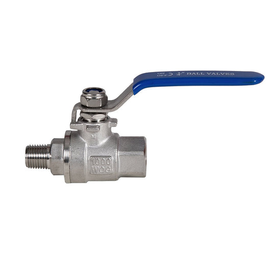 JIVTO 2 PC Stainless steel ball valve, NPT male to female, standard port valve - JIVTO