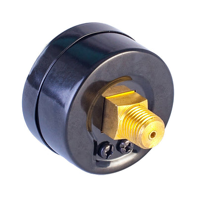 JIVTO Dry Pressure Gauge, Steel case and Ring, 1-1/2" Dia,30, 60, 100 Psi & Bar, 1/8" NPT Back Mount, Glass window - JIVTO