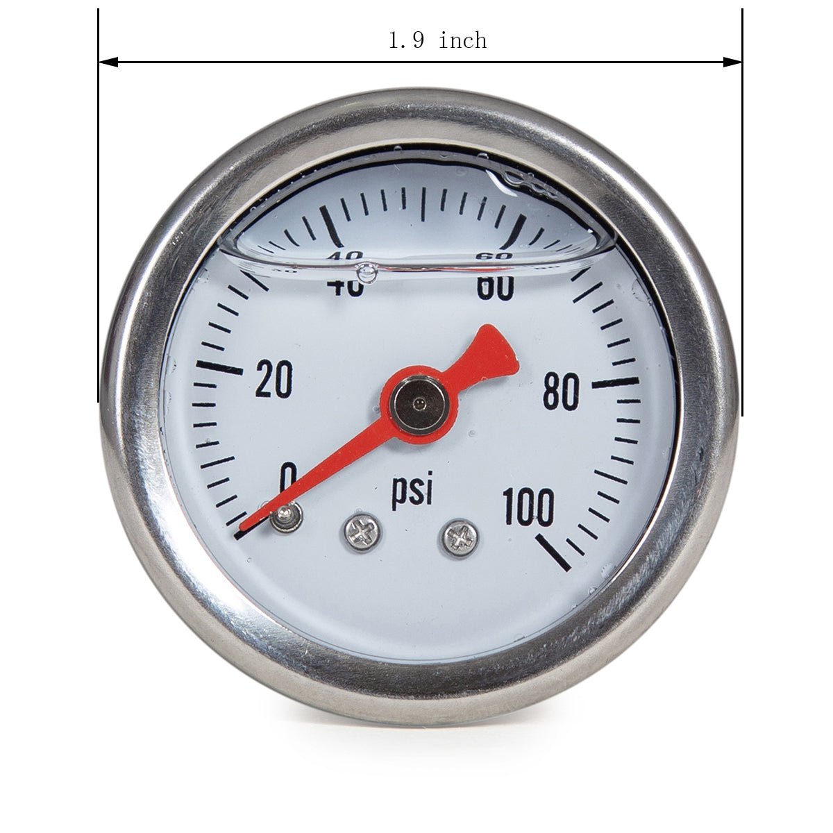 JIVTO Fuel Pressure Gauge, 1-1/2" Dia, 0-100 Psi/Bar/Kpa, 1/8" NPT connector - JIVTO