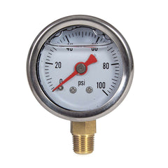 JIVTO Fuel Pressure Gauge, 1-1/2" Dia, 0-100 Psi/Bar/Kpa, 1/8" NPT connector - JIVTO