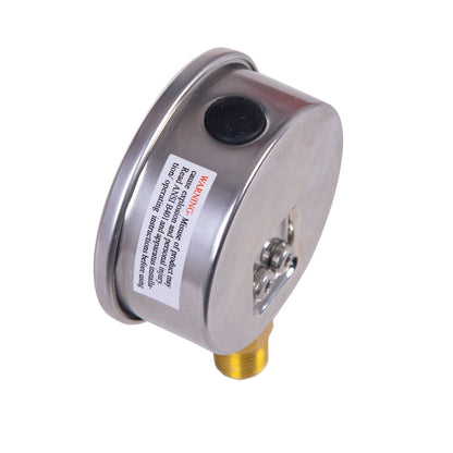 JIVTO Pressure Gauge, Liquid Filled,2-1/2 inch Dia, double scale,1/4 NPT Lower Mount - JIVTO