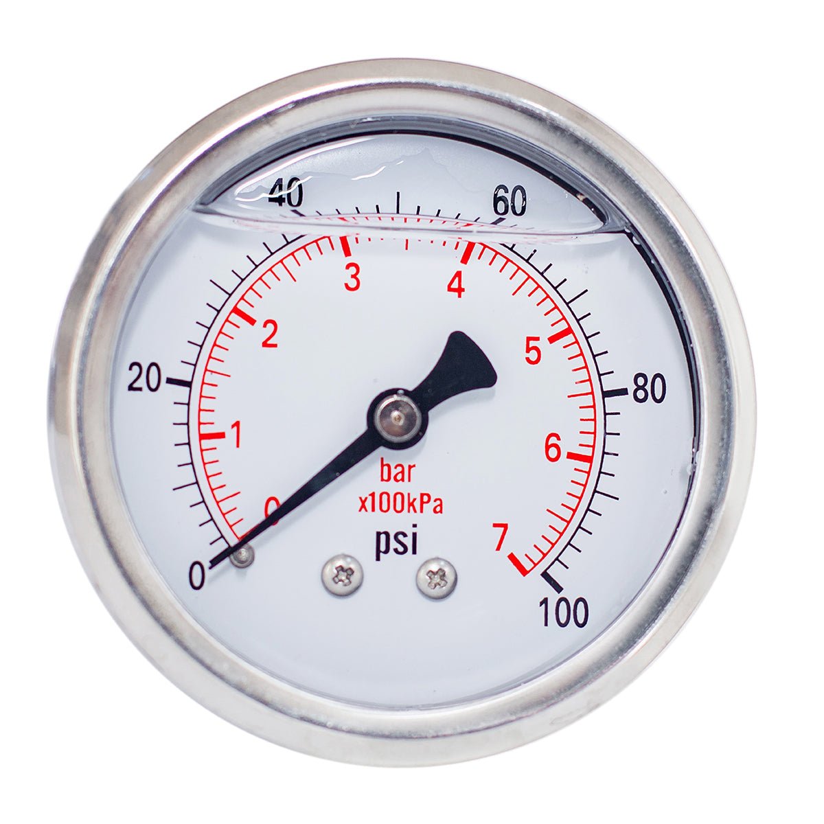 JIVTO Pressure Gauge,Liquid Filled, 2-1/2 inch Dia,double scale,1/4 NPT Back Mount - JIVTO