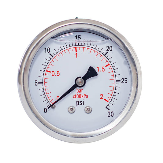 JIVTO Pressure Gauge,Liquid Filled, 2-1/2 inch Dia,double scale,1/4 NPT Back Mount - JIVTO