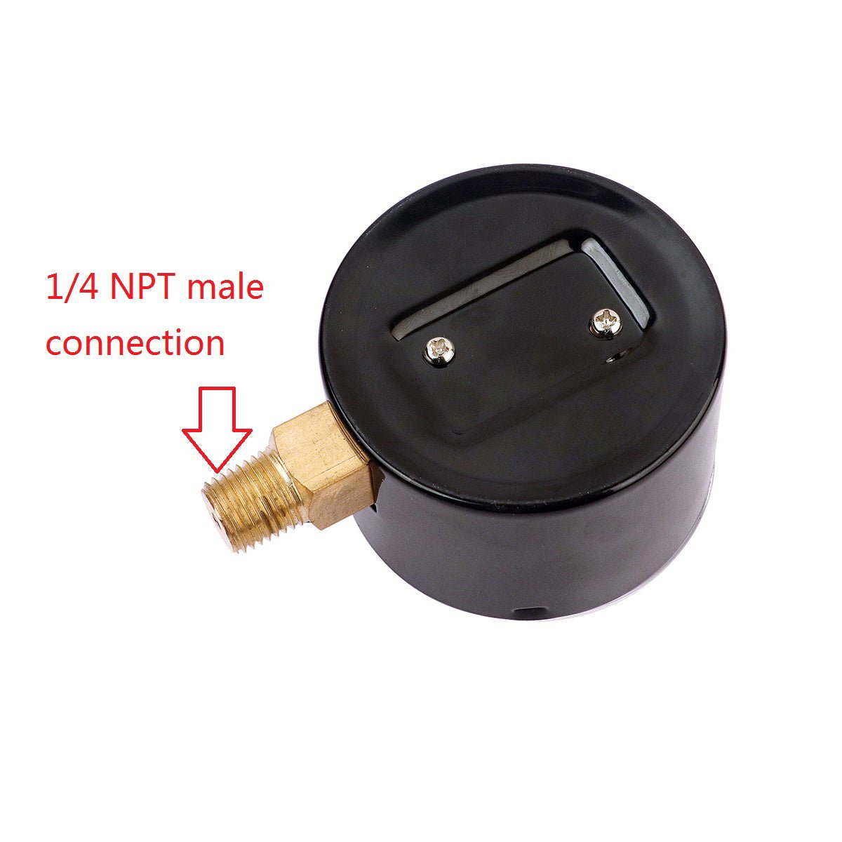 Low Capsule Pressure Gauge, 2-1/2" Dial, 1/4" NPT Brass Connection (Bottom Mount), Zero Adjustment, Safety Glass Window, Black Steel case - JIVTO