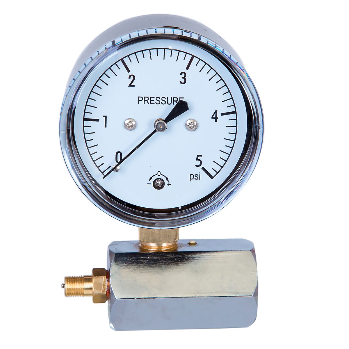 Low Capsule Pressure Gauge, 2-1/2" Dial, 1/4" NPT Brass Connection (Bottom Mount), Zero Adjustment, Safety Glass Window, Black Steel case - JIVTO